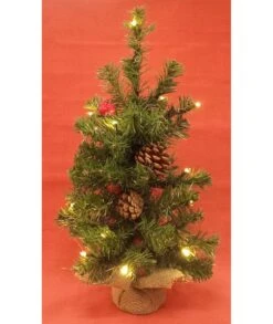 ÁRBOL DE NAVIDAD DECORACÍON PIÑAS Y BOLITAS ROJAS 15 LEDS -Bazar Casa Sole arbol de navidad decoracion pinas y bolitas rojas 15 leds 2