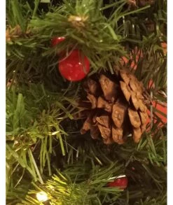 ÁRBOL DE NAVIDAD DECORACÍON PIÑAS Y BOLITAS ROJAS 15 LEDS -Bazar Casa Sole arbol de navidad decoracion pinas y bolitas rojas 15 leds 4