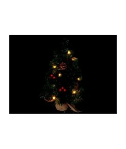 ÁRBOL DE NAVIDAD DECORACÍON PIÑAS Y BOLITAS ROJAS 15 LEDS -Bazar Casa Sole arbol de navidad decoracion pinas y bolitas rojas 15 leds 6