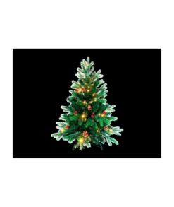 ÁRBOL DE NAVIDAD DECORACÍON PIÑAS Y BOLITAS ROJAS 45 LEDS -Bazar Casa Sole arbol de navidad decoracion pinas y bolitas rojas 45 leds 2