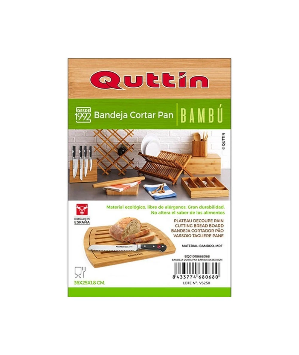 BANDEJA CORTAR PAN BAMBÚ QUTTIN BQ01018668068 2 BANDEJA CORTAR PAN BAMBÚ QUTTIN BQ01018668068 - Imagen 2