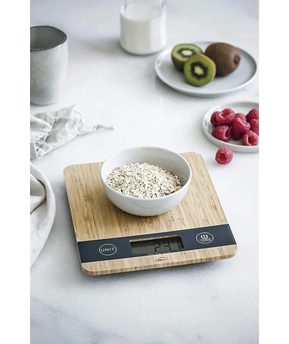 BÁSCULA CON BASE BAMBU 5KG LACOR 61712 2 BÁSCULA CON BASE BAMBU 5KG LACOR 61712 - Imagen 2