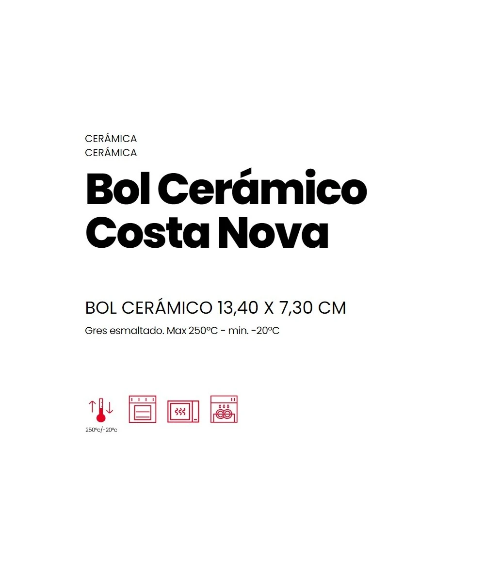 BOL CERÁMICO COSTA NOVA 0,55 LITROS IBILI 688001 2 BOL CERÁMICO COSTA NOVA 0,55 LITROS IBILI 688001 - Imagen 2