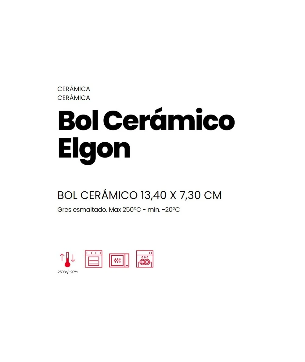 BOL CERÁMICO ELGON 0,55 LITROS IBILI 688006 3 BOL CERÁMICO ELGON 0,55 LITROS IBILI 688006 - Imagen 3