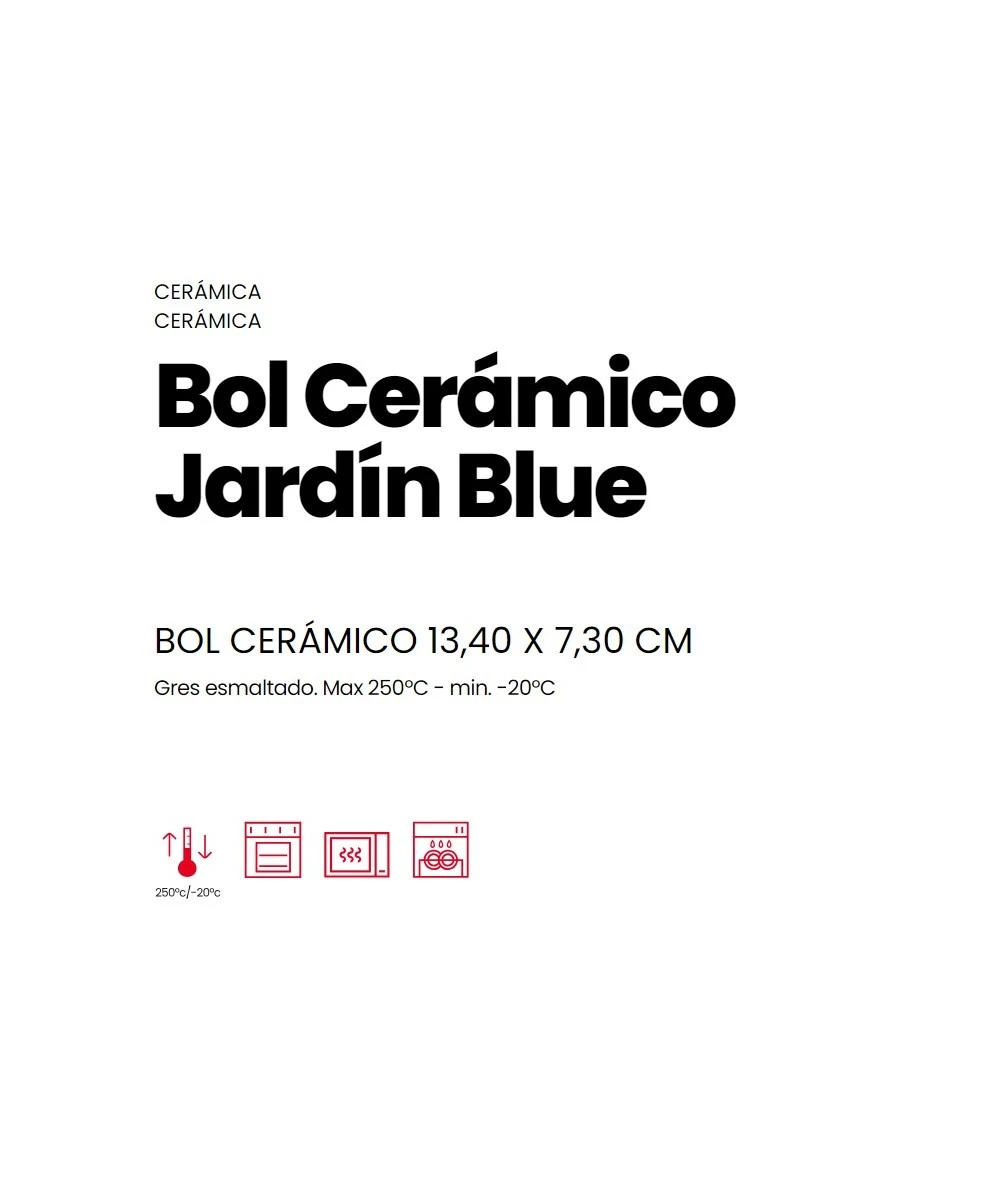 BOL CERÁMICO JARDÍN BLUE 0,55 LITROS IBILI 688004 2 BOL CERÁMICO JARDÍN BLUE 0,55 LITROS IBILI 688004 - Imagen 2
