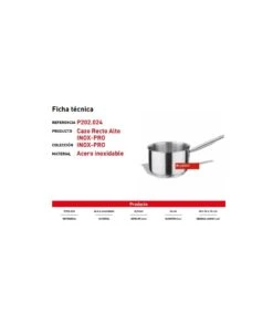 CAZO ALTO RECTO INOX 24 CM PUJADAS