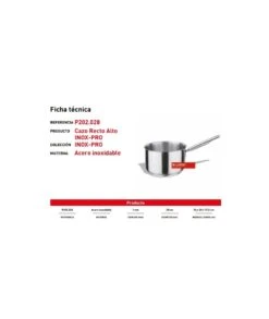 CAZO ALTO RECTO INOX 28 CM PUJADAS