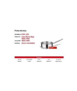 CAZO RECTO BAJO INOX 20 CM PUJADAS P201020
