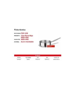 CAZO RECTO BAJO INOX 28 CM PUJADAS P201028