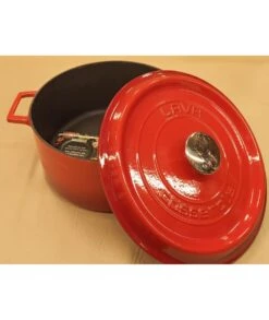 CAZUELA HIERRO FUNDIDO LAVA 20CM ROJO -Bazar Casa Sole cazuela hierro fundido lava 20cm rojo 10