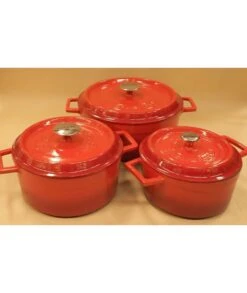 CAZUELA HIERRO FUNDIDO LAVA 20CM ROJO -Bazar Casa Sole cazuela hierro fundido lava 20cm rojo 5