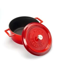 CAZUELA HIERRO FUNDIDO LAVA 32CM ROJO -Bazar Casa Sole cazuela hierro fundido lava 32cm rojo 2