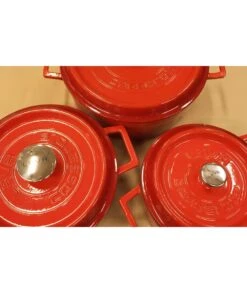 CAZUELA HIERRO FUNDIDO LAVA 32CM ROJO -Bazar Casa Sole cazuela hierro fundido lava 32cm rojo 5