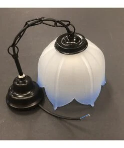 COLGANTE CENTRIFUGADA AZUL CON FORJA NEGRA