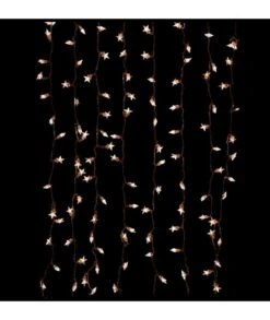 CORTINA 494 LEDS ESTRELLAS DE GOMA Y CABLE TRANSPARENTE