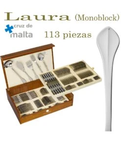 CUBERTERÍA CRUZ DE MALTA 113 PIEZAS LAURA 9600