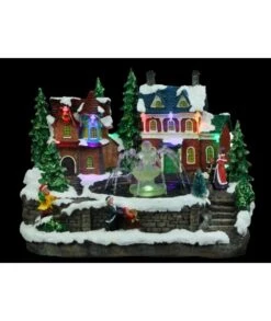 FIGURA NAVIDAD PUEBLO CON FUENTE