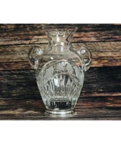 FLORERO CRISTAL DE BOHEMIA ÁNFORA CON PLATA