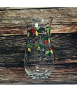 FLORERO CRISTAL DE BOHEMIA BLUE BERRY