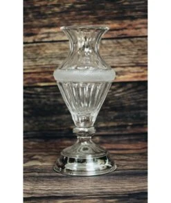 FLORERO CRISTAL DE BOHEMIA ESPARTA PEQUEÑO PIE PLATA