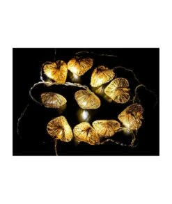 GUIRNALDA 10 LEDS CORAZÓN ORO METAL -Bazar Casa Sole guirnalda 10 leds corazon oro metal 2