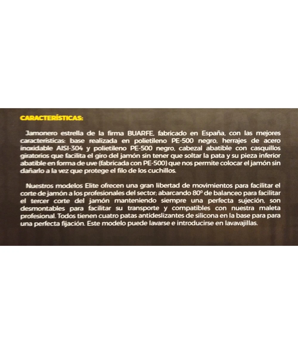 JAMONERO ELITE INOX POLIETILENO BUARFE 4220 11 JAMONERO ELITE INOX POLIETILENO BUARFE 4220 - Imagen 11
