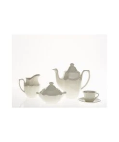 JUEGO DE CAFÉ 15 PIEZAS OCHAVADA BLANCA LA CARTUJA DE SEVILLA