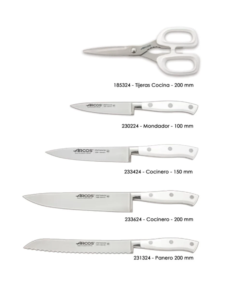 JUEGO DE CUCHILLOS 5 PIEZAS ARCOS 234200 RIVIERA BLANC 4 JUEGO DE CUCHILLOS 5 PIEZAS ARCOS 234200 RIVIERA BLANC - Imagen 4
