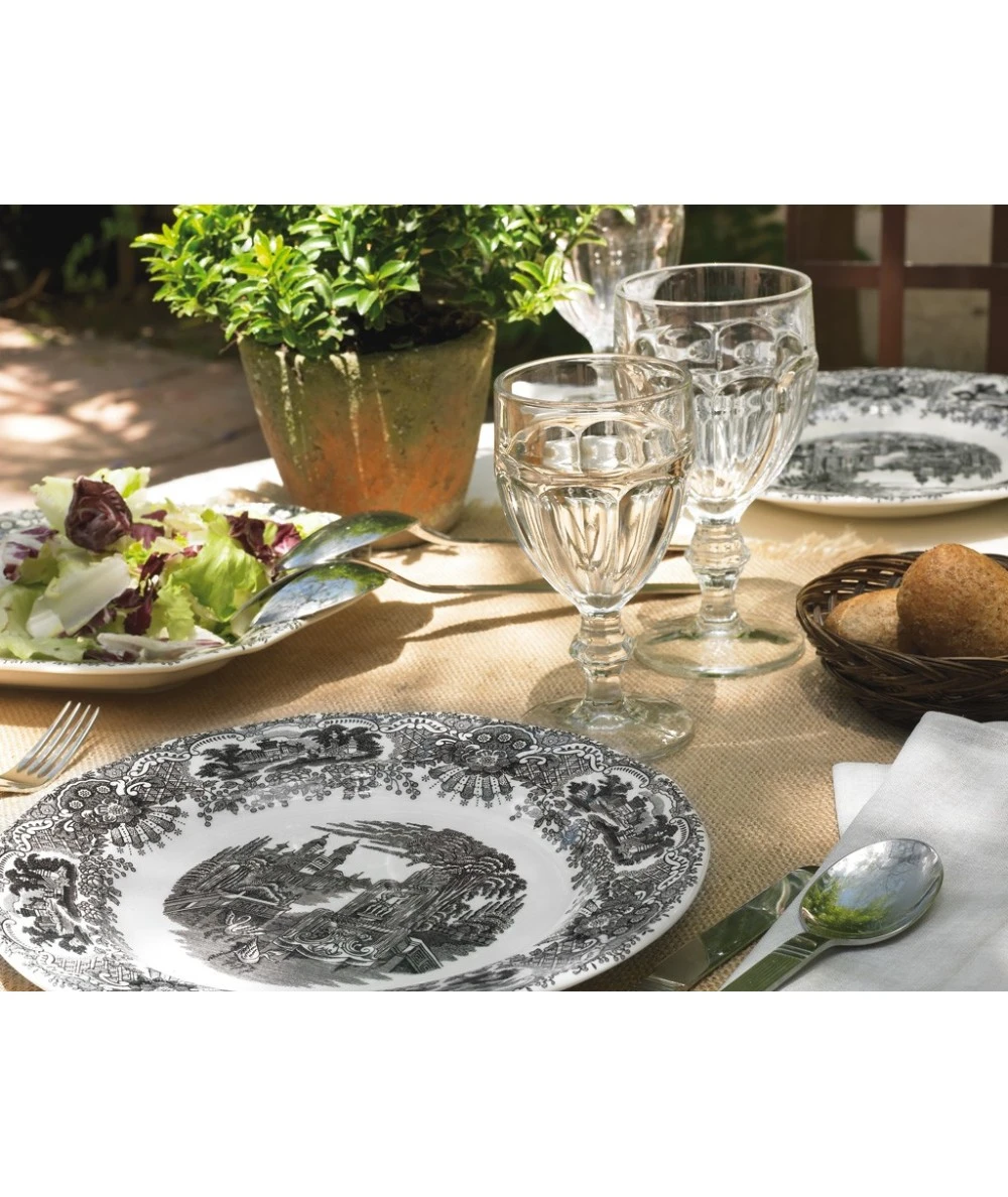 JUEGO DE TÉ 15 PIEZAS NEGRO VISTAS LA CARTUJA DE SEVILLA 3 JUEGO DE TÉ 15 PIEZAS NEGRO VISTAS LA CARTUJA DE SEVILLA - Imagen 3