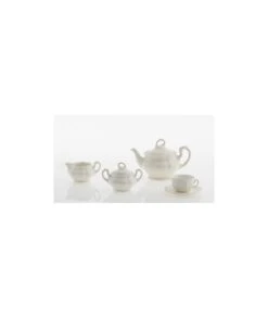 JUEGO DE TÉ 27 PIEZAS AURORA BLANCA LA CARTUJA DE SEVILLA