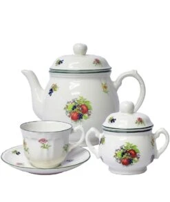 JUEGO DE TÉ 27 PIEZAS FLORES Y FRUTAS SAN CLAUDIO 1030101222