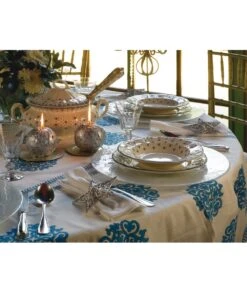 JUEGO DE TÉ 27 PIEZAS LA CARTUJA DE SEVILLA FLOR DE LIS AZUL -Bazar Casa Sole juego de te 27 piezas la cartuja de sevilla flor de lis azul 3