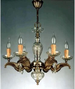 LÁMPARA BRONCE Y CRISTAL 2520-6 PABLO REY BAUTISTA