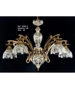 LÁMPARA BRONCE Y CRISTAL 2566-5 PABLO REY BAUTISTA
