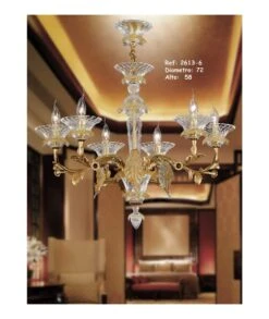 LÁMPARA BRONCE Y CRISTAL 2613-6 PABLO REY BAUTISTA