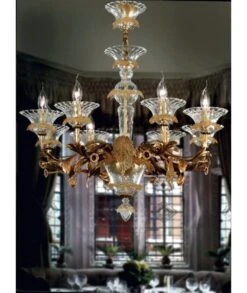 LÁMPARA BRONCE Y CRISTAL 2613-8 PABLO REY BAUTISTA