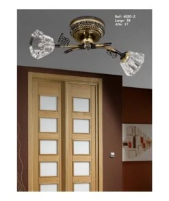 LÁMPARA BRONCE Y CRISTAL 6030-2 PABLO REY BAUTISTA