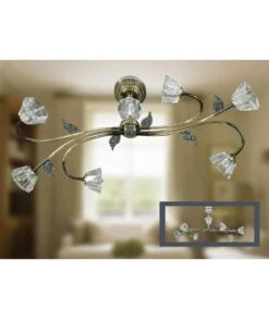 LÁMPARA BRONCE Y CRISTAL 6030-6 PABLO REY BAUTISTA