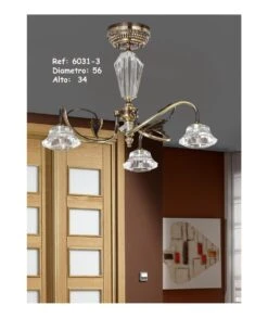 LÁMPARA BRONCE Y CRISTAL 6031-3 PABLO REY BAUTISTA