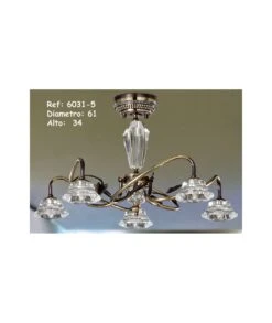 LÁMPARA BRONCE Y CRISTAL 6031-5 PABLO REY BAUTISTA