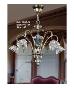 LÁMPARA BRONCE Y CRISTAL 6032-5 PABLO REY BAUTISTA