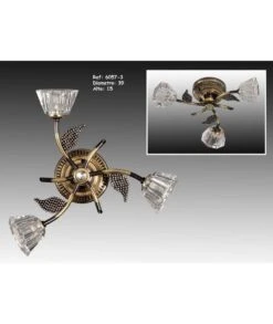 LÁMPARA BRONCE Y CRISTAL 6057-3 PABLO REY BAUTISTA