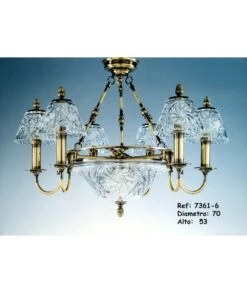LÁMPARA BRONCE Y CRISTAL 7361-6 PABLO REY BAUTISTA