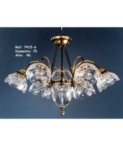 LÁMPARA BRONCE Y CRISTAL 7415-6 PABLO REY BAUTISTA