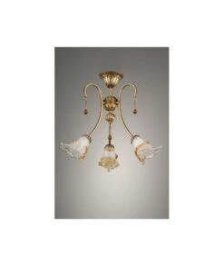 LÁMPARA BRONCE Y MURANO 3 BRAZOS ÁGATA FAGUERLAMP 560/3/C