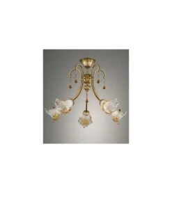 LÁMPARA BRONCE Y MURANO 5 BRAZOS ÁGATA FAGUERLAMP 560/5/C