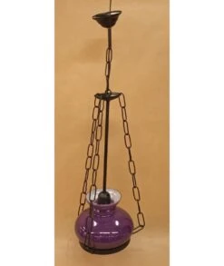 LÁMPARA QUINQUÉ FORJA MORADO -Bazar Casa Sole lampara quinque forja morado 2