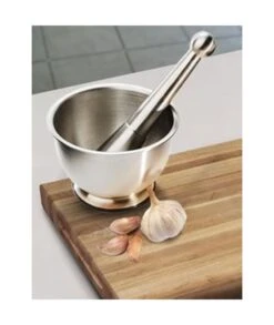 MORTERO DE ACERO INOXIDABLE BOJ 12 CENTÍMETROS