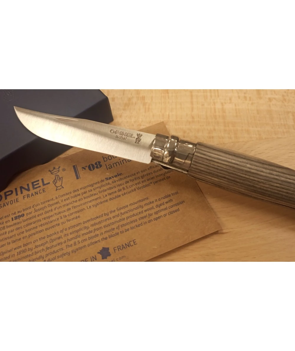 NAVAJA OPINEL N° 8 ABEDUL GRIS 2 NAVAJA OPINEL N° 8 ABEDUL GRIS - Imagen 2