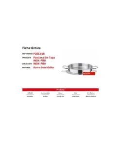 PAELLERA 28 CM CON TAPA INOX-PRO PUJADAS P215028 -Bazar Casa Sole paellera 28 cm con tapa inox pro pujadas p215028 2